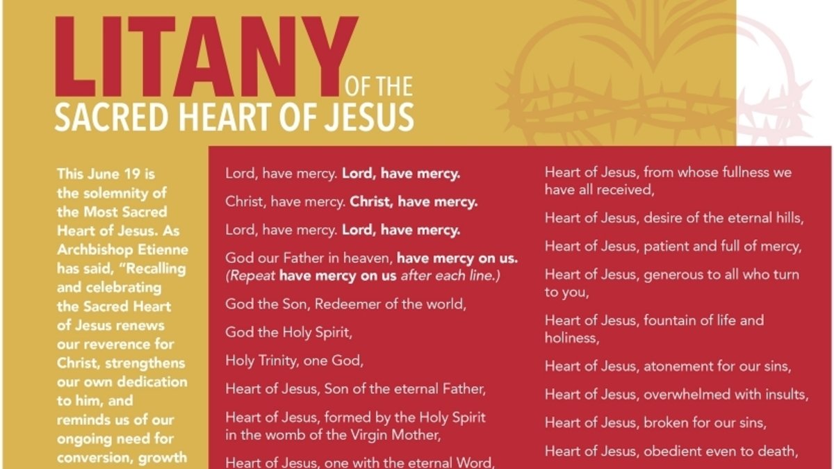 Litany of the Sacred Heart of Jesus Northwest Catholic Read Catholic News & Stories