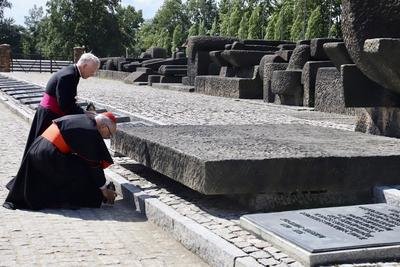 Visiting Auschwitz, cardinal prays for grandmother who died there