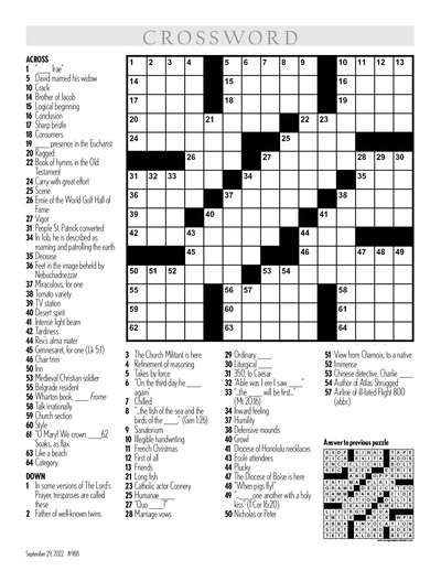 Crossword - September 29, 2022