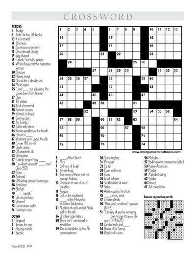Crossword - March 30, 2023